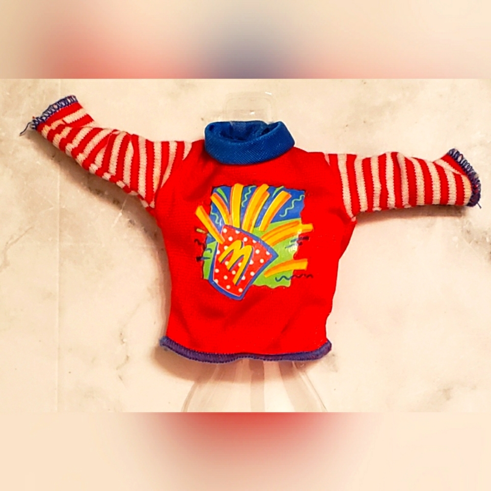 Vintage 1993 Happy Meal Stacie Barbie Doll Mickey D's McDonald's top Fries shirt
